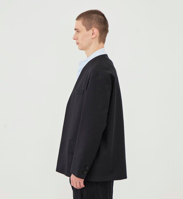GALERIE VIE「ウォッシャブルギャバジン カラーレスジャケット」|ノーカラージャケット|