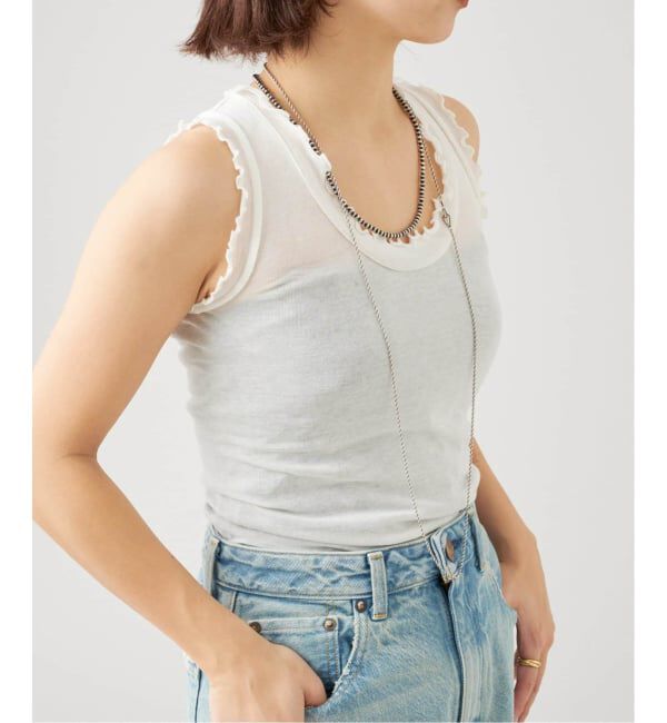 IENA LA BOUCLE「seamless basic./シームレスベーシック Flounce タンクトップ」|タンクトップ|