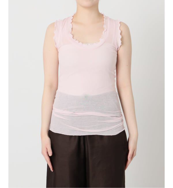 IENA LA BOUCLE「seamless basic./シームレスベーシック Flounce タンクトップ」|タンクトップ|