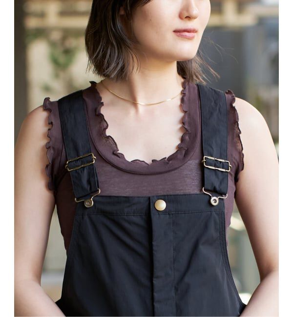 IENA LA BOUCLE「seamless basic./シームレスベーシック Flounce タンクトップ」|タンクトップ|ブラウン