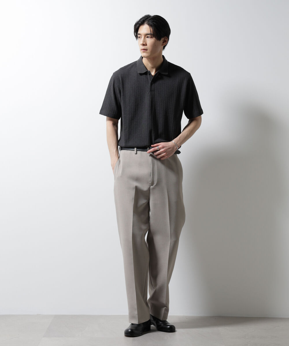 nano･universe「｢Damerino｣ヘリンボンポロシャツ/防シワ・吸水速乾・UVカット」|Tシャツ・カットソー|