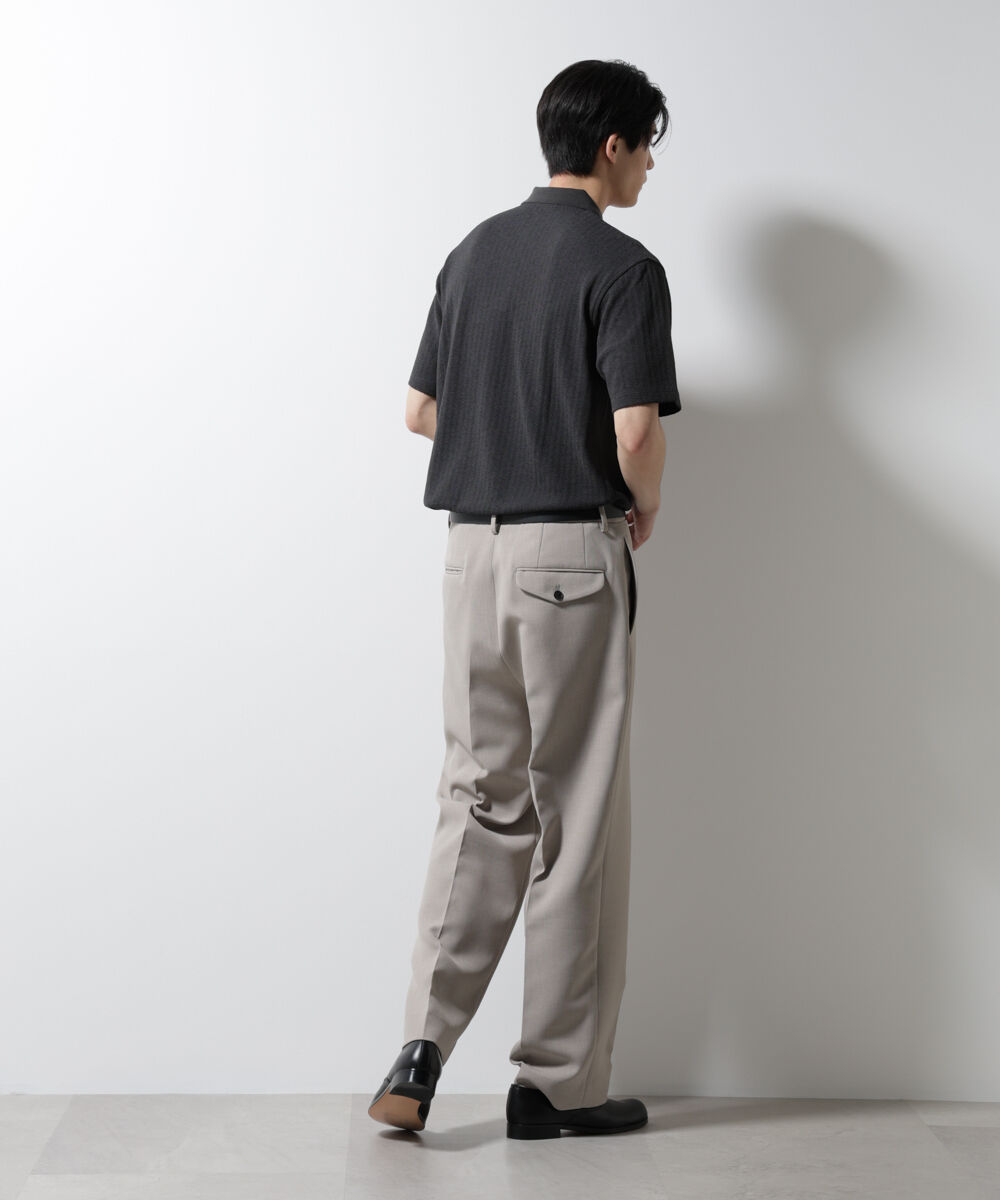 nano･universe「｢Damerino｣ヘリンボンポロシャツ/防シワ・吸水速乾・UVカット」|Tシャツ・カットソー|