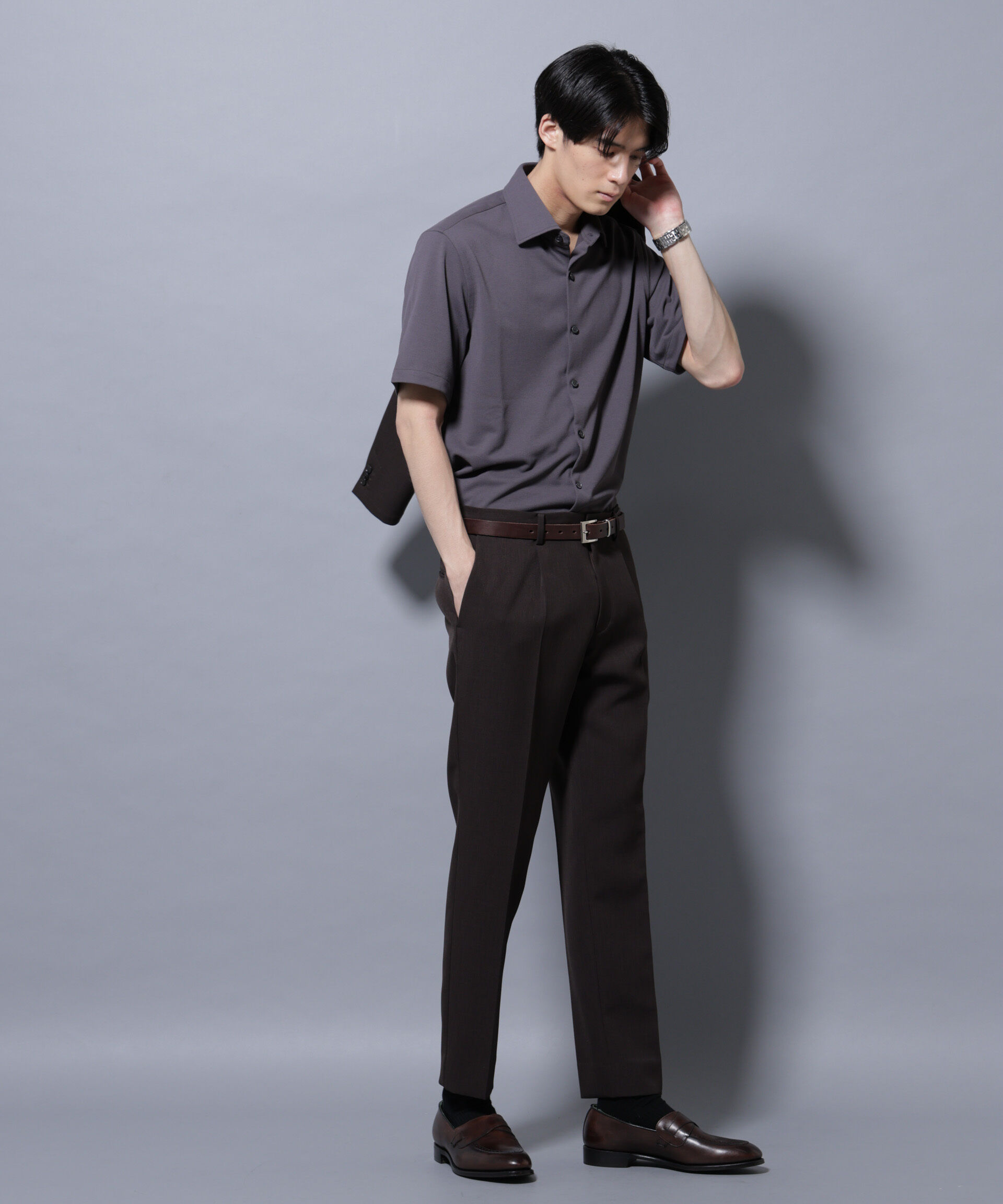 nano･universe「「N SHIRTS」 AERO FREEZE 鹿の子シャツ」|シャツ・ブラウス|