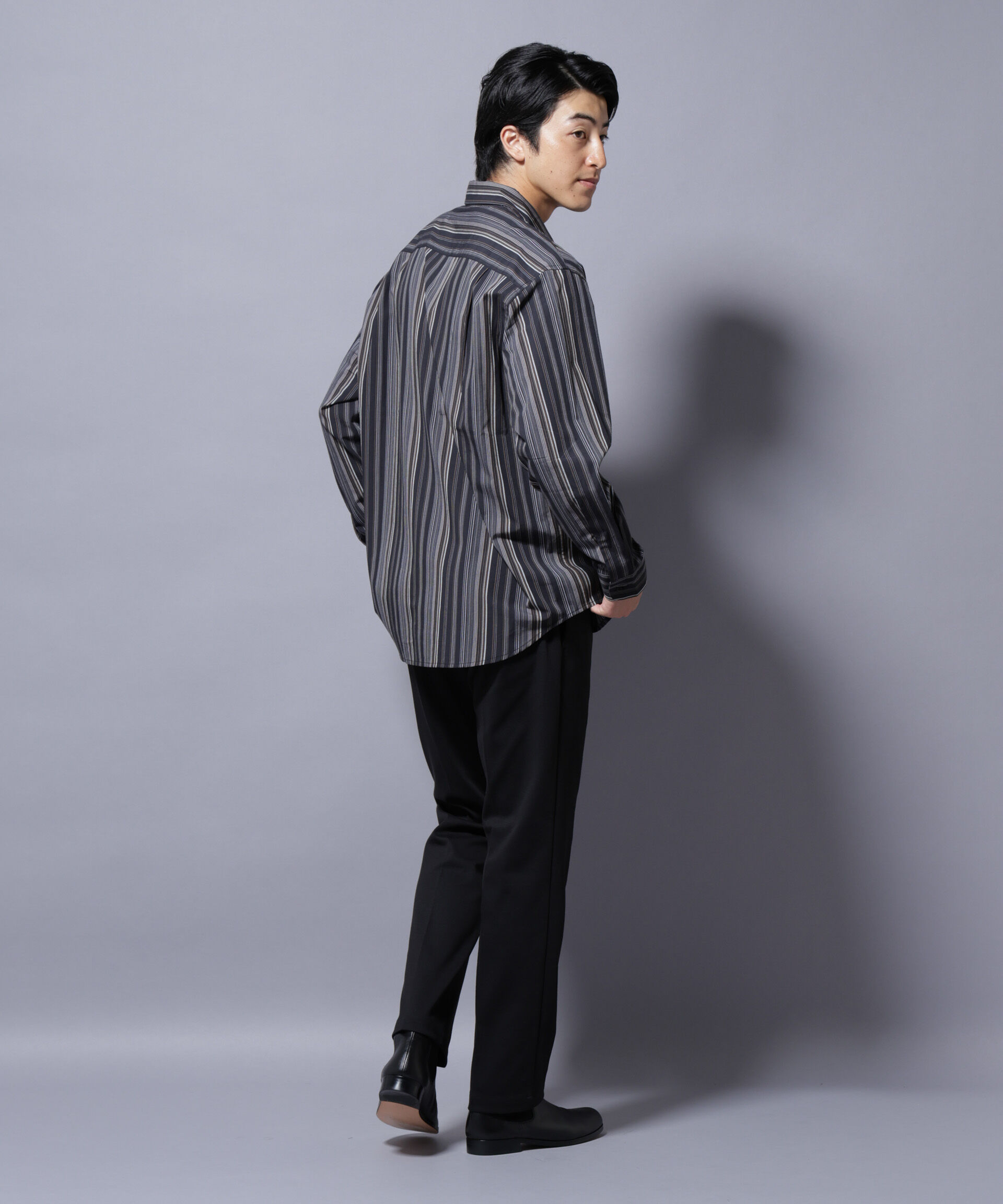 nano･universe「ランダムストライプシャツ 長袖」|シャツ・ブラウス|