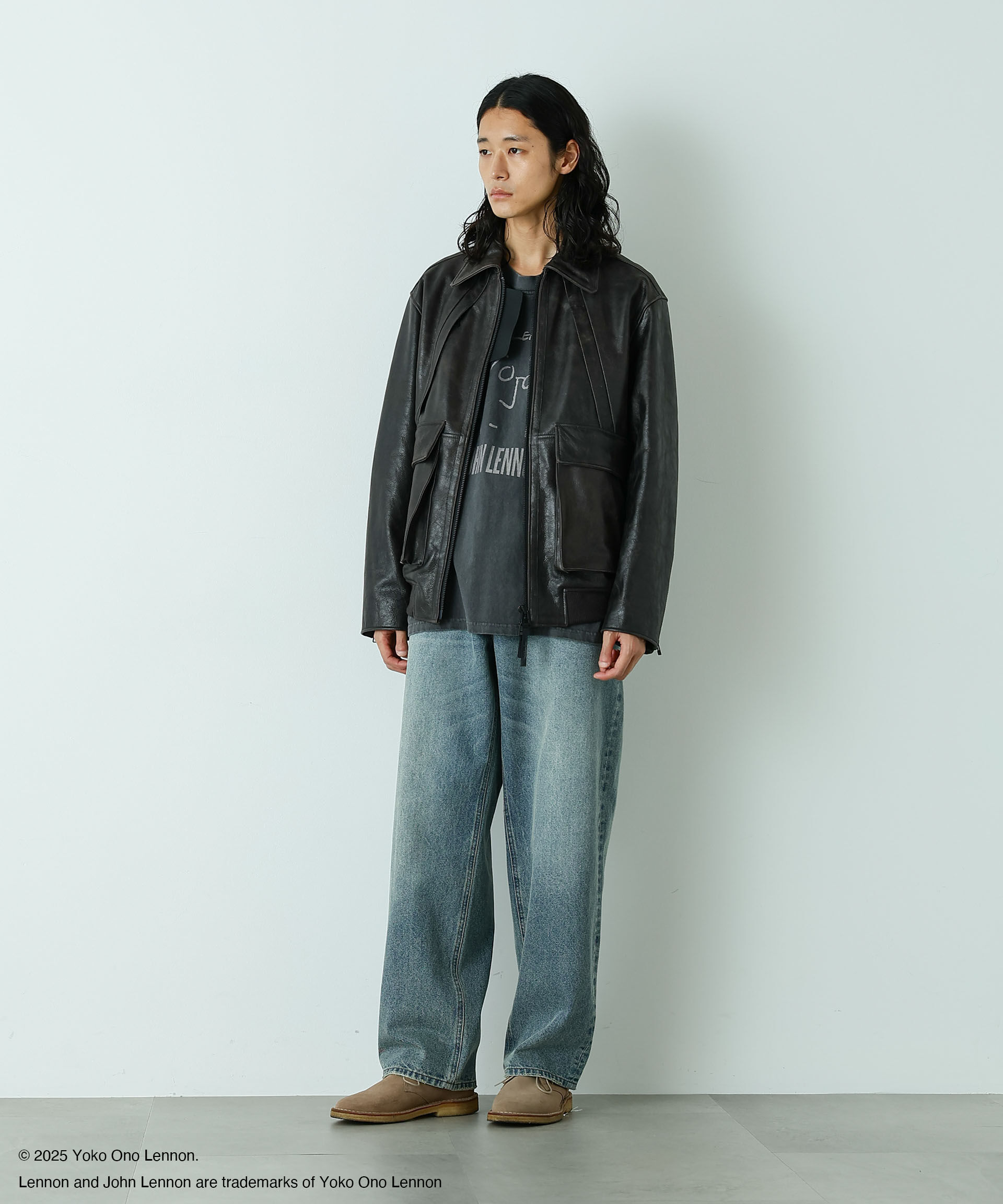 nano･universe「｢HOTEL PALACE｣ フェードデニム ルーズシルエットパンツ」|チノ|