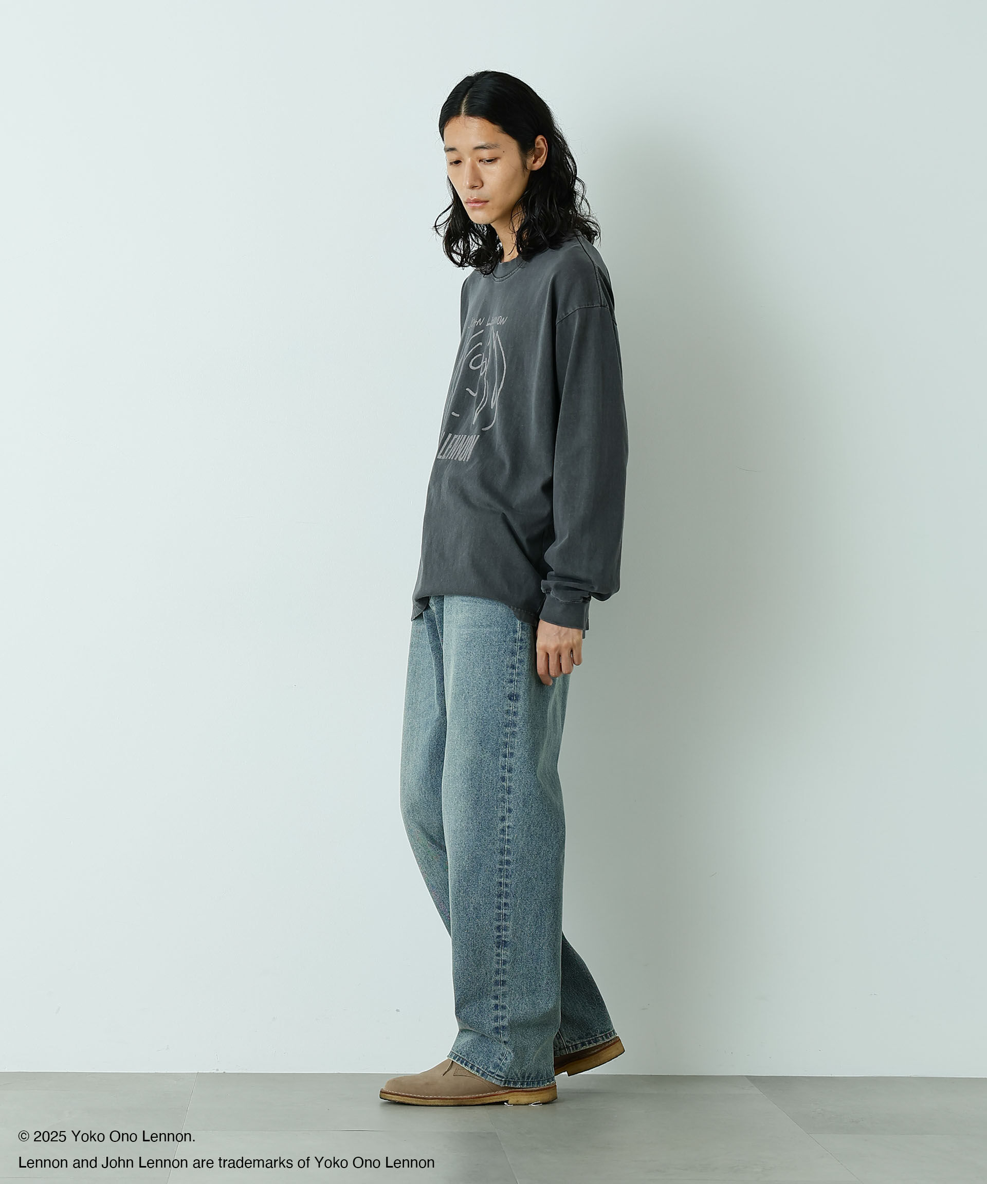 nano･universe「｢HOTEL PALACE｣ フェードデニム ルーズシルエットパンツ」|チノ|