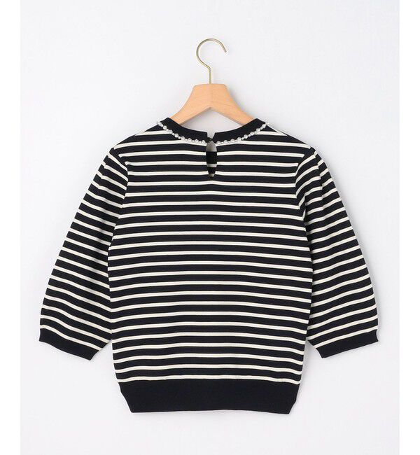 組曲「【WEB限定】クリアストレッチビジューレーン6分袖 ニット」|ニット・セーター|