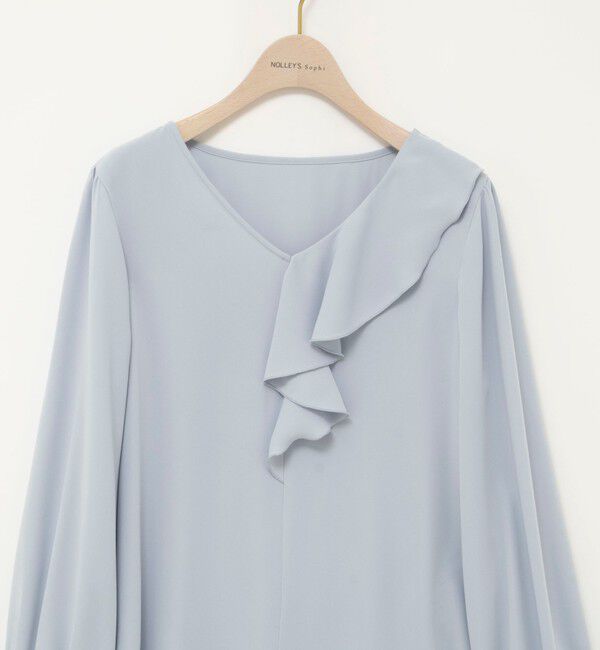 NOLLEY'S sophi「ウォッシャブルサテンアシンメトリーラッフルブラウス」|シャツ・ブラウス|