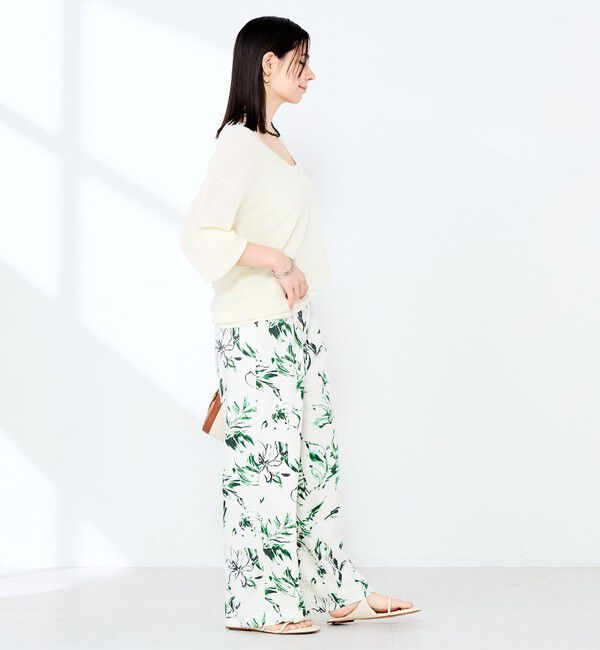 NOLLEY'S sophi「《手洗い可能》ペーパー混深V片畦プルオーバー」|ニット・セーター|