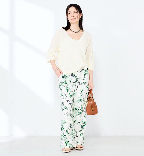 NOLLEY'S sophi「《手洗い可能》ペーパー混深V片畦プルオーバー」|ニット・セーター|