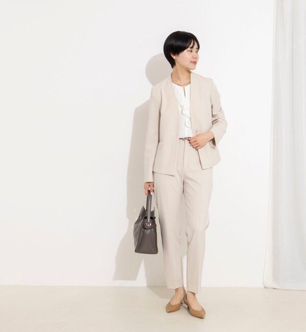 NOLLEY'S sophi「《セットアップ対応》ウォッシャブル2WAYツイルストレッチジャケット」|ノーカラージャケット|