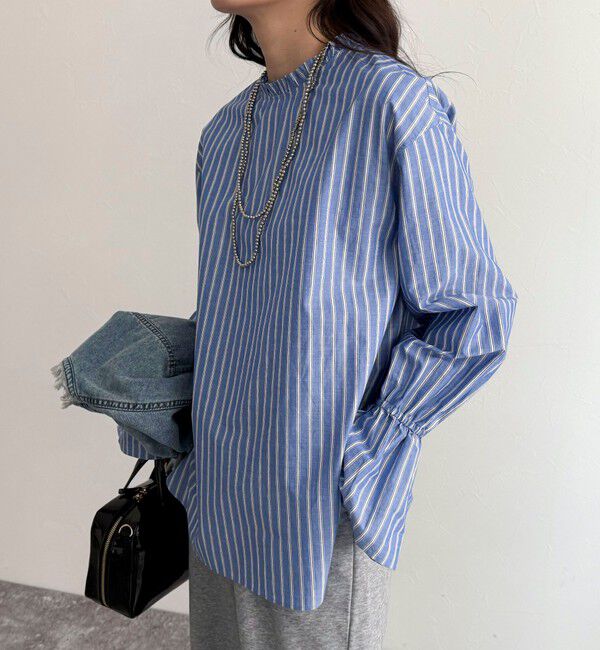 fredy emue「袖フレアストライプシャツ」|シャツ・ブラウス|