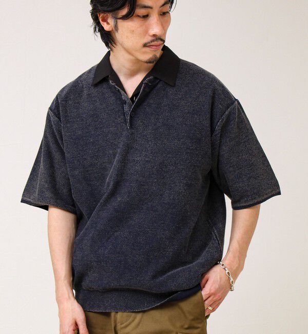 GLOSTER「【大人の抜け感】スノーウォッシュ ヘンリーネックプルオーバー」|ニット・セーター|ネイビー