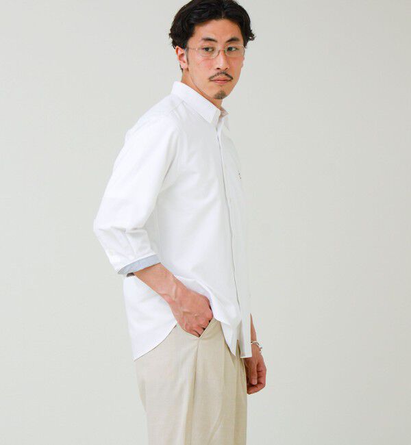 GLOSTER「【フレブル刺繍】七分袖シャツ ストライプ/無地」|シャツ・ブラウス|