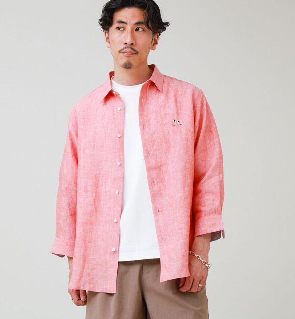 GLOSTER「【フレブル刺繍】七分袖シャツ ストライプ/無地」|シャツ・ブラウス|