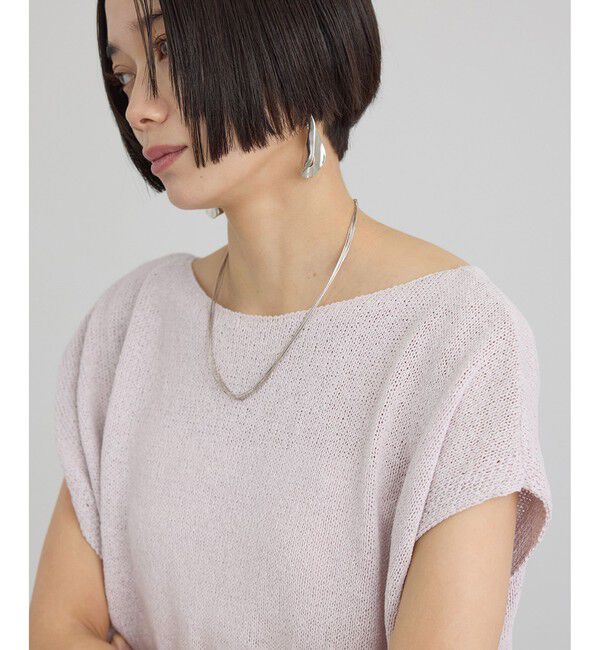 SALON adam et rope'「ペーパーヤーンフレンチスリーブプルオーバー / 新色追加」|ニット・セーター|