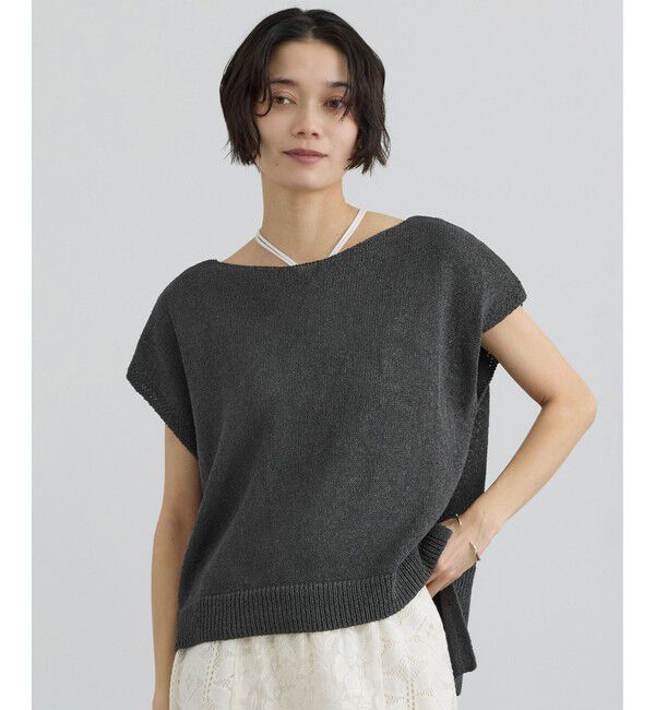 SALON adam et rope'「ペーパーヤーンフレンチスリーブプルオーバー / 新色追加」|ニット・セーター|