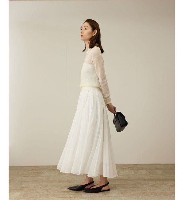 ROPE「透かし編み ニット ポロカーディガン」|カーディガン|