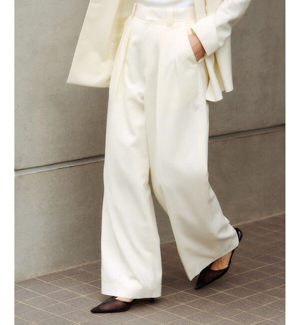 ROPE「【撥水】ウールタックトラウザーパンツ【雑誌掲載】」|チノ|