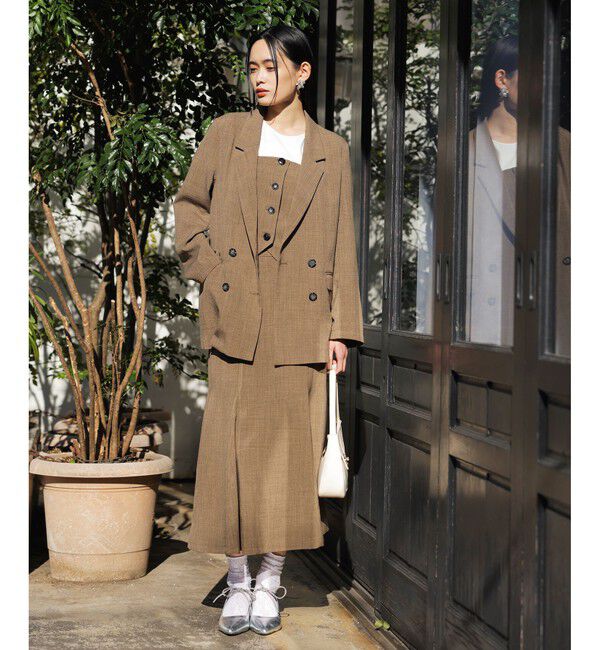 VIS「【美easy】リネンライクマーメイドスカート【洗える】【セットアップ対応】」|スカート|