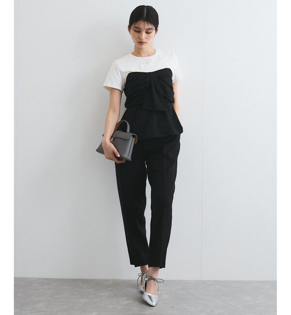 VIS「【新色追加】【美easy】ねじりリボンTシャツドッキングプルオーバー【接触冷感/洗える】」|Tシャツ・カットソー|