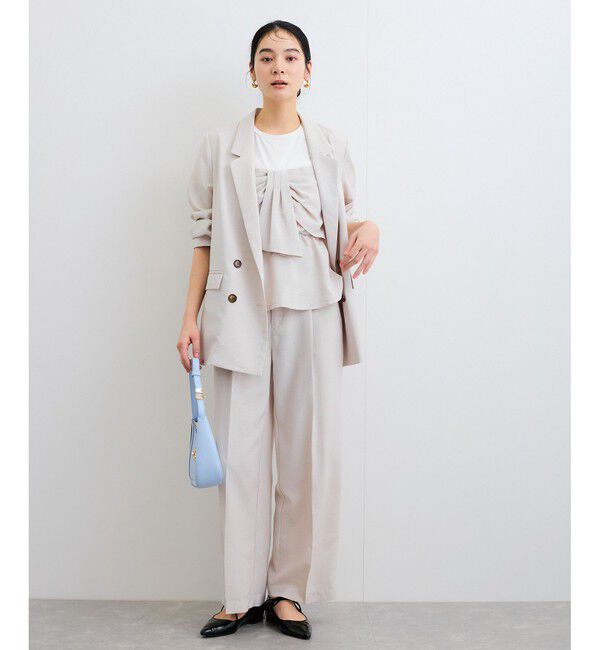 VIS「【美easy】リネンライクリラックスジャケット【接触冷感/洗える】【セットアップ対応】」|テーラードジャケット|