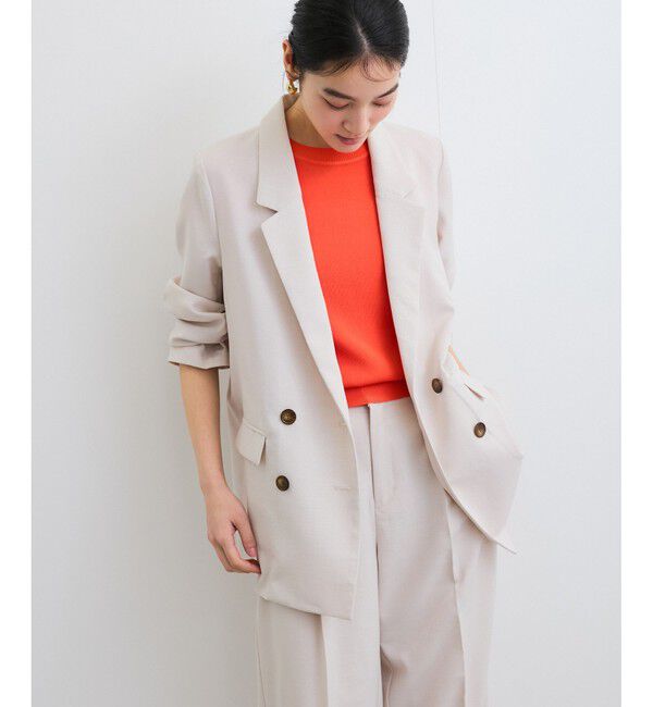 VIS「【美easy】リネンライクリラックスジャケット【接触冷感/洗える】【セットアップ対応】」|テーラードジャケット|