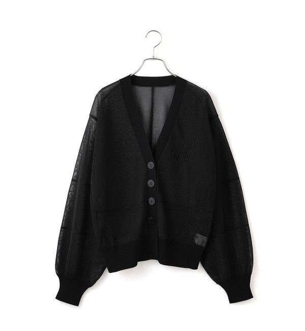 ADAM ET ROPE'「【サステナブル】シアーロゴカーディガン」|カーディガン|