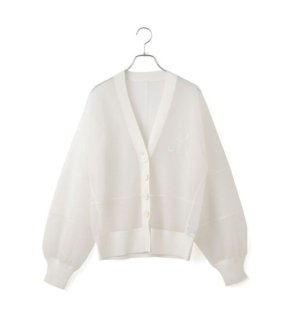 ADAM ET ROPE'「【サステナブル】シアーロゴカーディガン」|カーディガン|