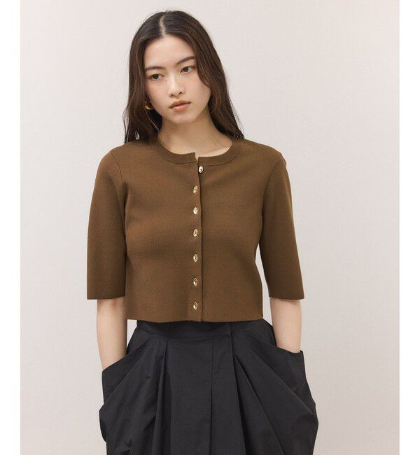ADAM ET ROPE'「キュプラMIXクールタッチカーディガン/UV抑制/接触冷感」|カーディガン|ブラウン系(22)