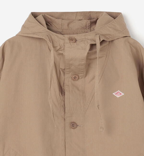 DANTON「DANTON | コットンリネンダンプ ショートフードジャケット WOMEN」|テーラードジャケット|