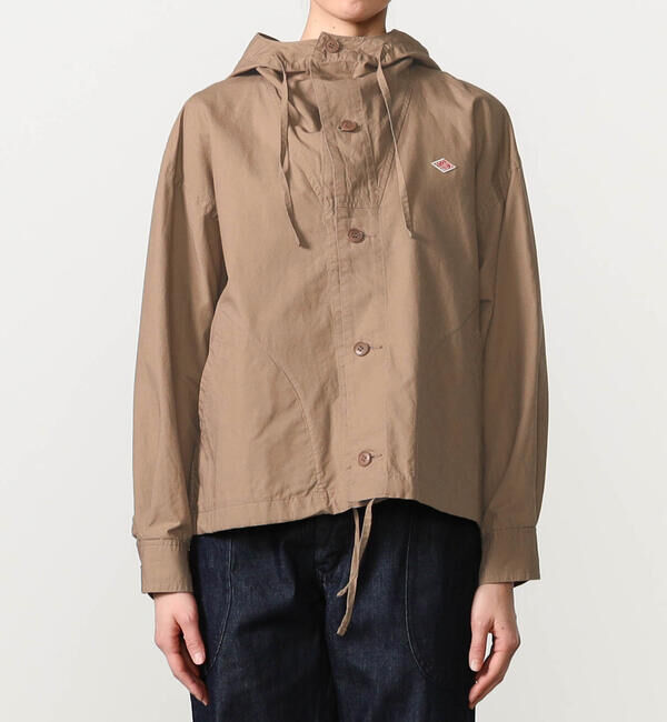 DANTON「DANTON | コットンリネンダンプ ショートフードジャケット WOMEN」|テーラードジャケット|