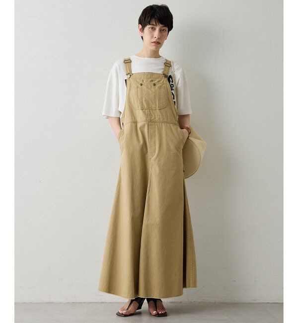  「オーバーオールスカート」|ワンピース|キャメル