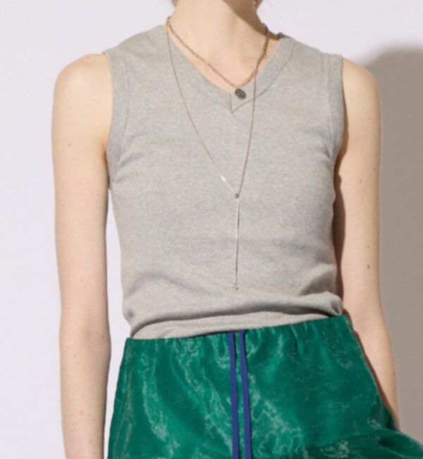  「【CEPIE./セピエ】Vネックフライスノースリーブ」|Tシャツ・カットソー|グレー