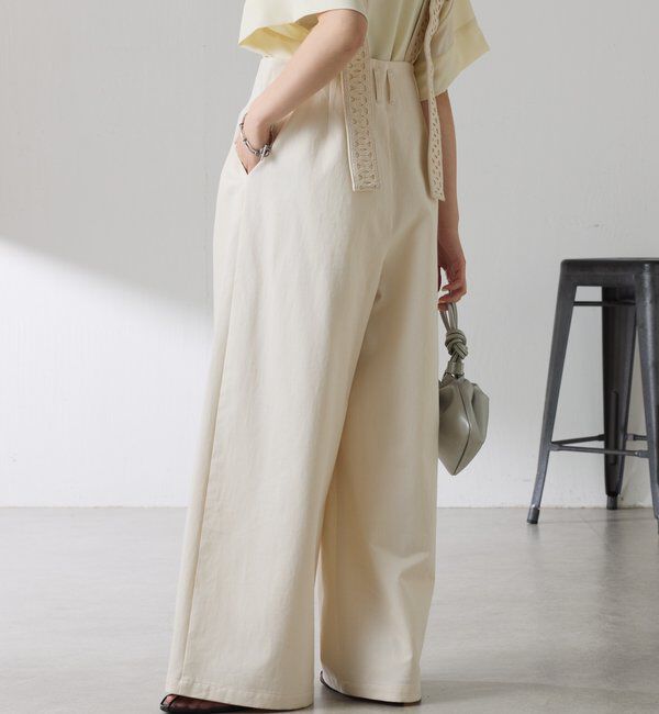  「サスペンダーワイドタックパンツ」|チノ|