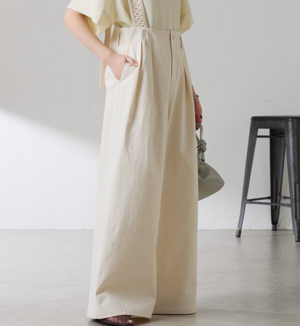  「サスペンダーワイドタックパンツ」|チノ|