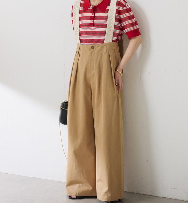  「サスペンダーワイドタックパンツ」|チノ|