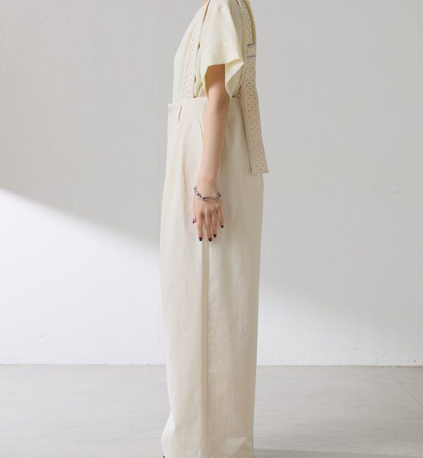  「サスペンダーワイドタックパンツ」|チノ|