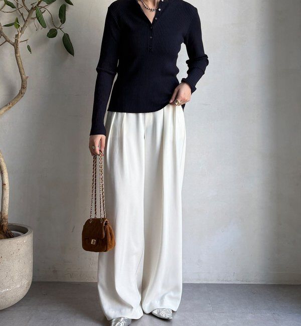  「ヘンリーネックリブニット」|ニット・セーター|