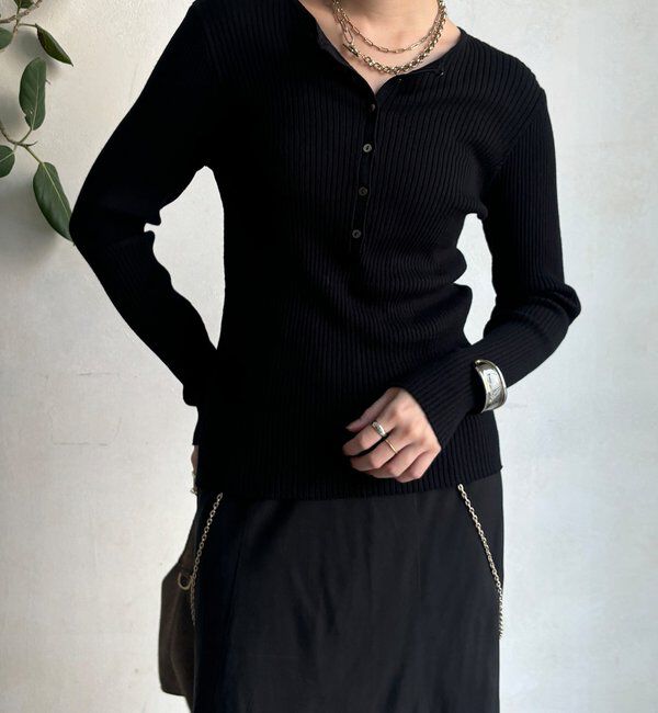  「ヘンリーネックリブニット」|ニット・セーター|