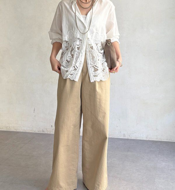  「ケミカルレース切替シャツ」|シャツ・ブラウス|