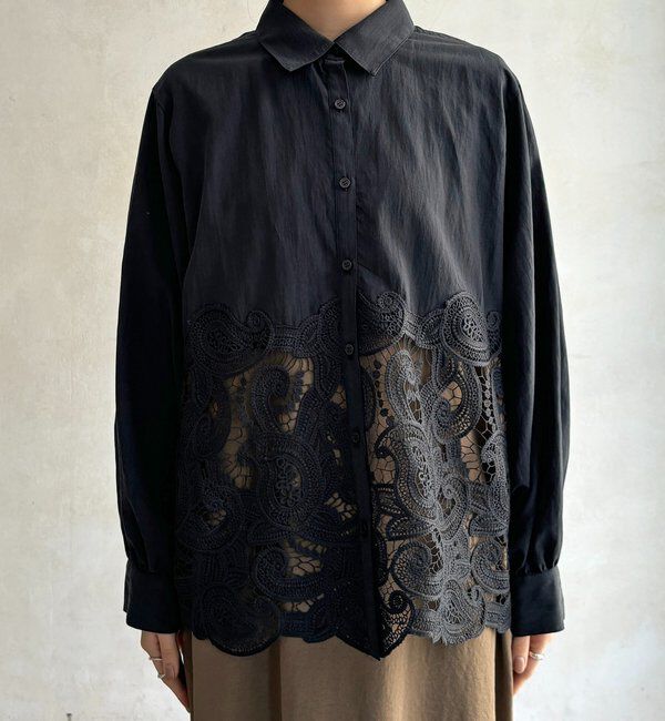  「ケミカルレース切替シャツ」|シャツ・ブラウス|