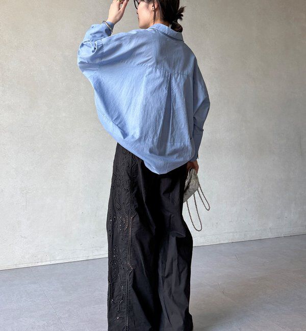  「刺繍レースコットンパンツ」|チノ|