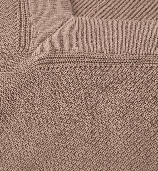  「【手洗い可能】ギマコットン片畦Vネックニット」|ニット・セーター|