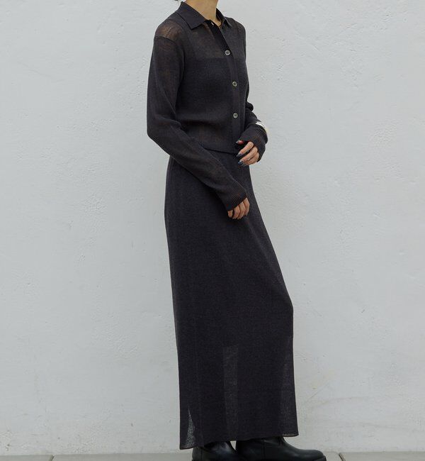  「【HERITANOVUM】【セットアップ対応】シアーリブポロニット」|ニット・セーター|