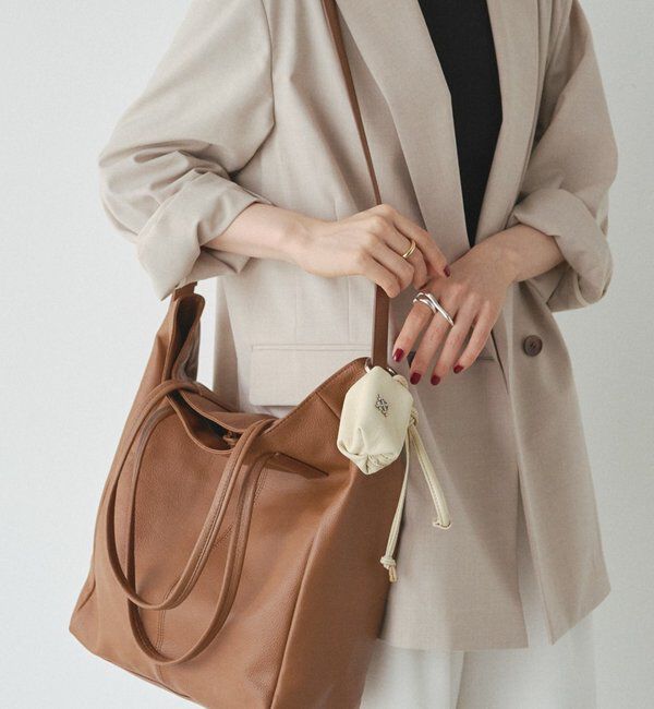  「カラビナ付き レザーミニポーチ型チャーム」|その他|