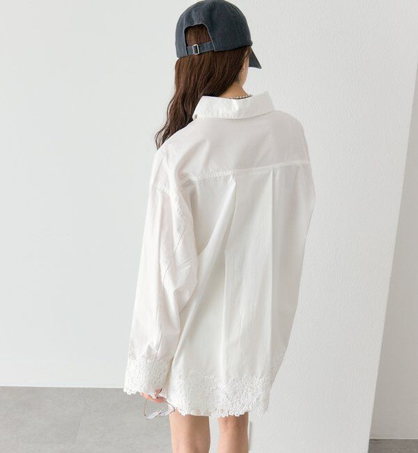  「裾レーススキッパーシャツ」|シャツ・ブラウス|