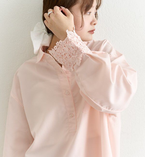  「裾レーススキッパーシャツ」|シャツ・ブラウス|