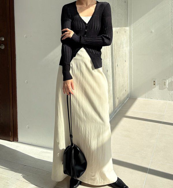  「バイカラーリブカーディガン」|カーディガン|