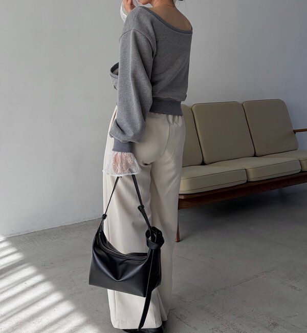  「【前後2WAY】カシュクール袖レーススウェット」|Tシャツ・カットソー|